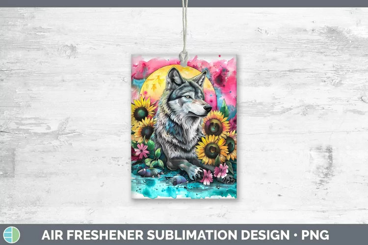 Pink Summer Wolf Air Freshener Sublimation Car Freshener Des