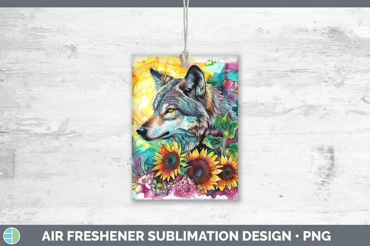 Pink Summer Wolf Air Freshener Sublimation Car Freshener Des