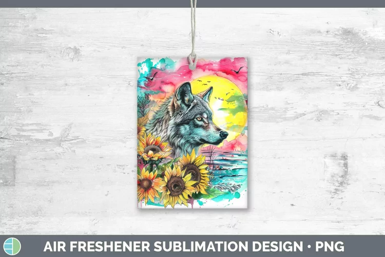 Pink Summer Wolf Air Freshener Sublimation Car Freshener Des