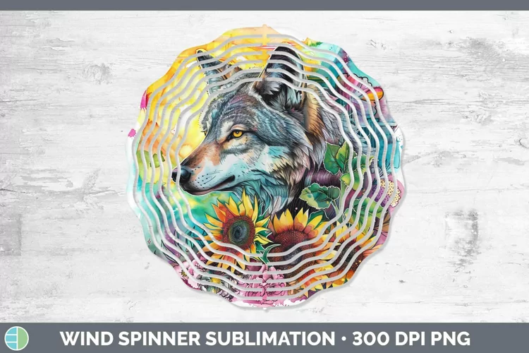 Pink Summer Wolf Wind Spinner Sublimation Spinner Designs