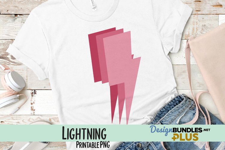 Pink Lightning Sublimation PNG example image 1