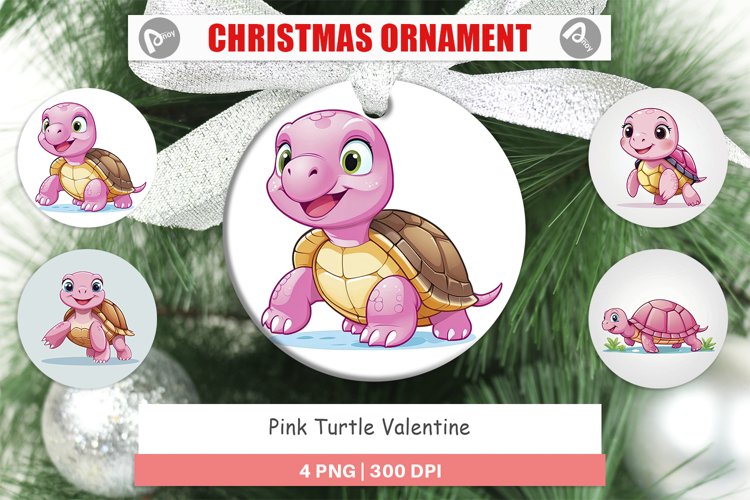Ornament Pink Turtle Valentine example image 1