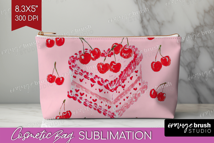 Preppy Valentine Cosmetic Bag - Hand Drawn Valentines Day