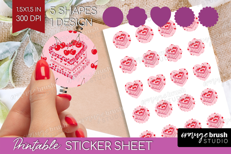 Preppy Valentine Round Sticker - Hand Drawn Valentines Day