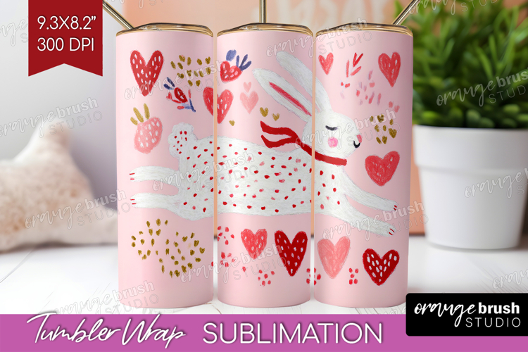 Preppy Valentine Tumbler Wrap - Hand Drawn Valentines Day