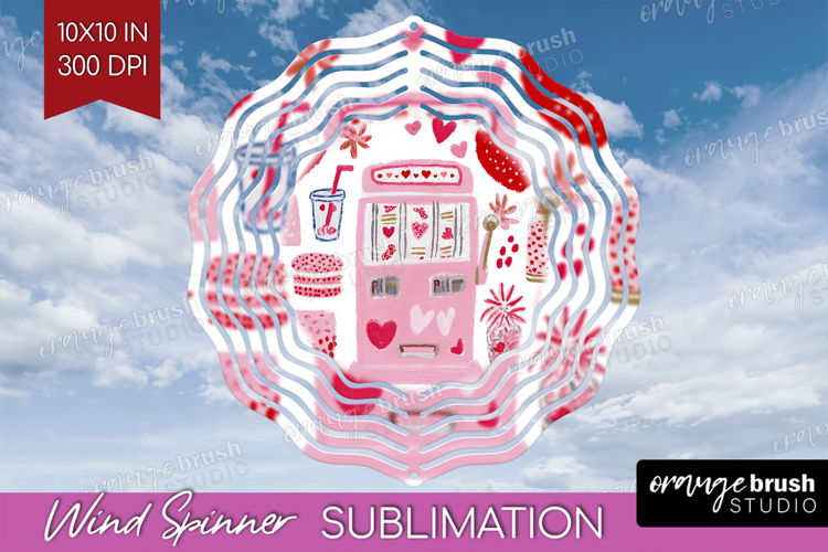 Preppy Valentine Wind Spinner Sublimation PNG - Hand Drawn