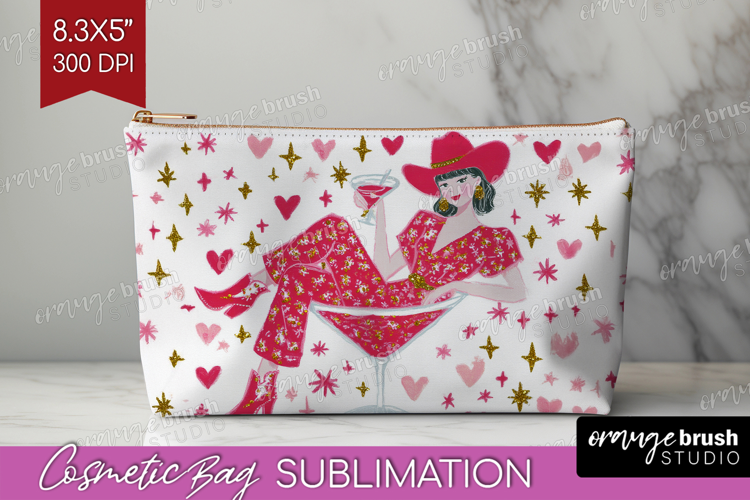 Preppy Valentine Cosmetic Bag - Hand Drawn Valentines Day