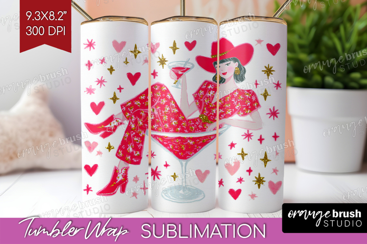 Preppy Valentine Tumbler Wrap - Hand Drawn Valentines Day