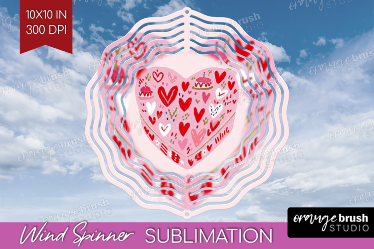 Preppy Valentine Wind Spinner Sublimation PNG - Hand Drawn