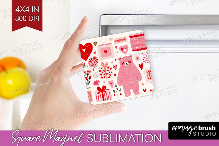 Preppy Valentine Magnet Sublimation - Hand Drawn Valentines