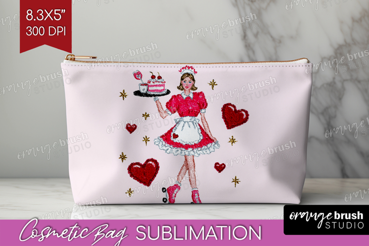 Preppy Valentine Cosmetic Bag - Hand Drawn Valentines Day