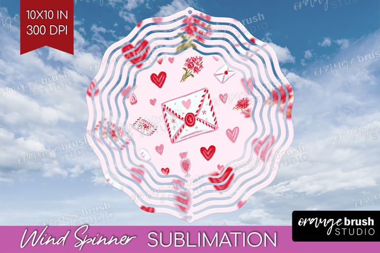 Preppy Valentine Wind Spinner Sublimation PNG - Hand Drawn