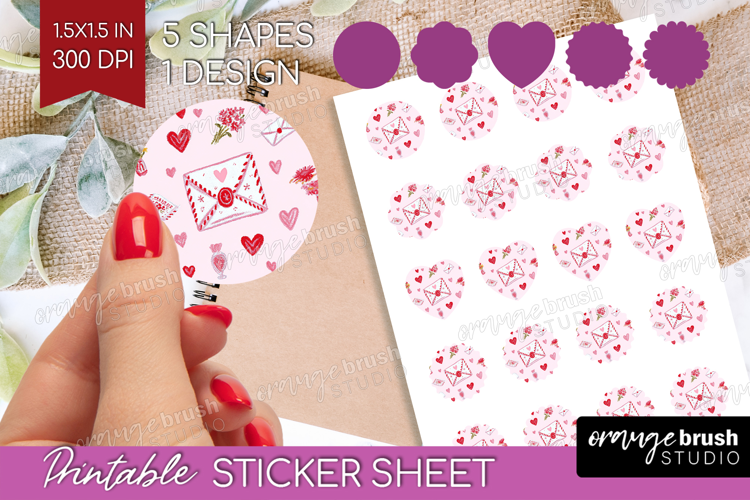 Preppy Valentine Round Sticker - Hand Drawn Valentines Day