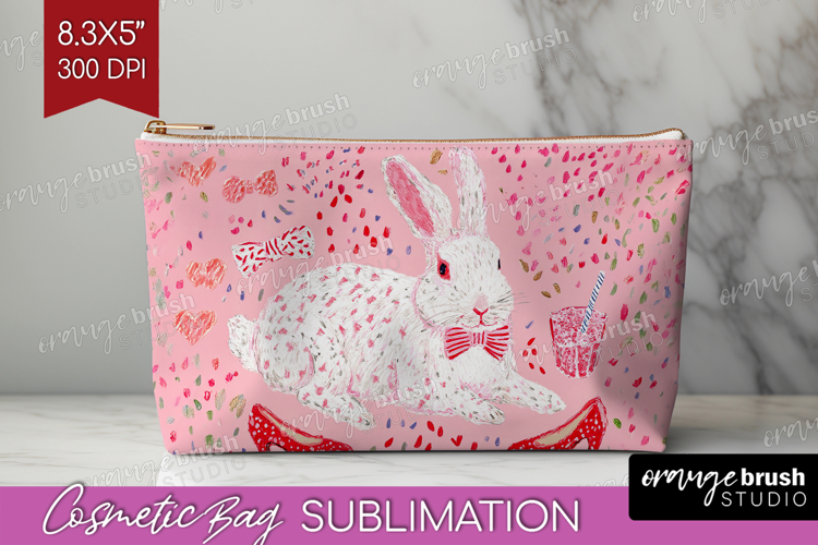 Preppy Valentine Cosmetic Bag - Hand Drawn Valentines Day