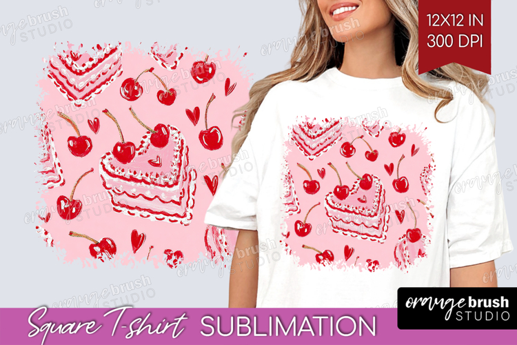 Preppy Valentine Square Tshirt Background - Hand Drawn Day