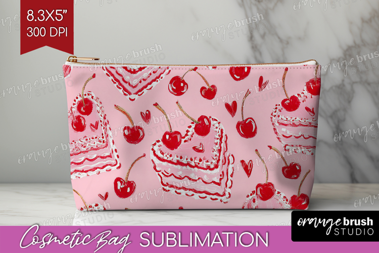 Preppy Valentine Cosmetic Bag - Hand Drawn Valentines Day
