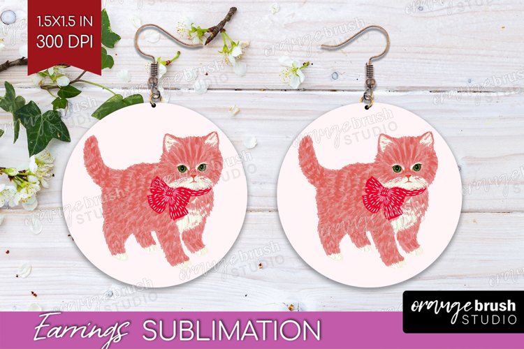 Preppy Valentine Round Earrings - Hand Drawn Valentines Day