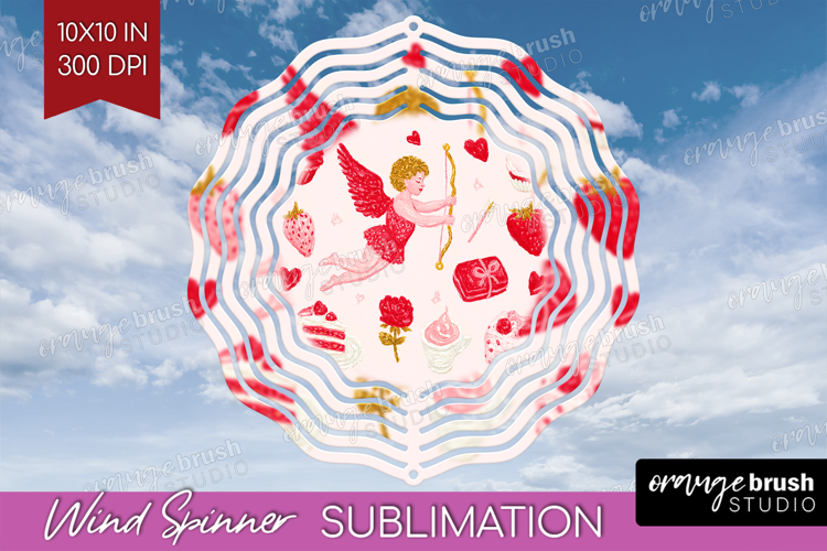Preppy Valentine Wind Spinner Sublimation PNG - Hand Drawn