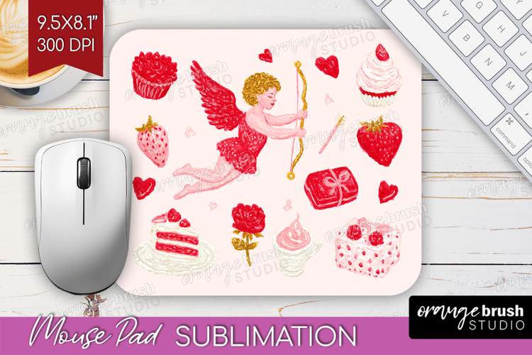 Preppy Valentine Mouse Pad Sublimation - Hand Drawn Day PNG