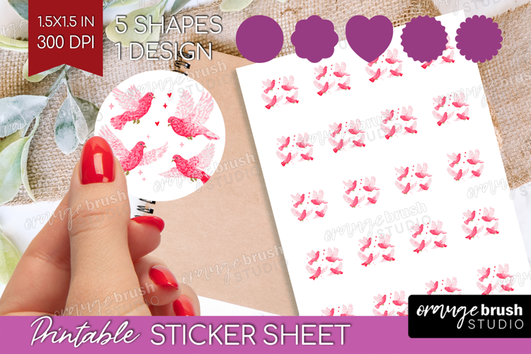 Preppy Valentine Round Sticker - Hand Drawn Valentines Day