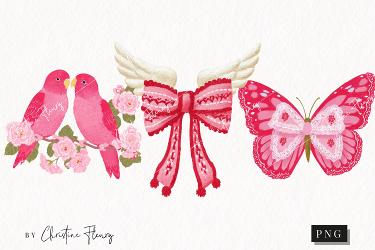 Pink Girly Valentines Clipart | Valentines Day PNG