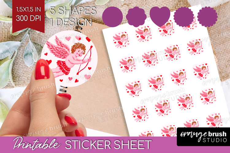 Preppy Valentine Round Sticker - Hand Drawn Valentines Day