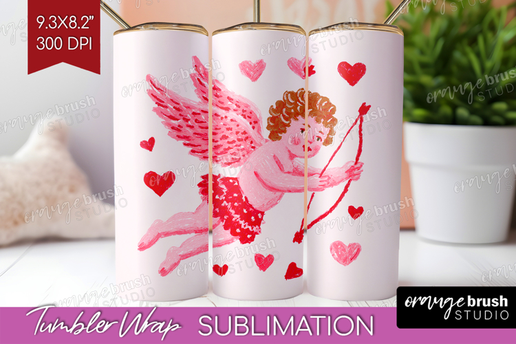 Preppy Valentine Tumbler Wrap - Hand Drawn Valentines Day