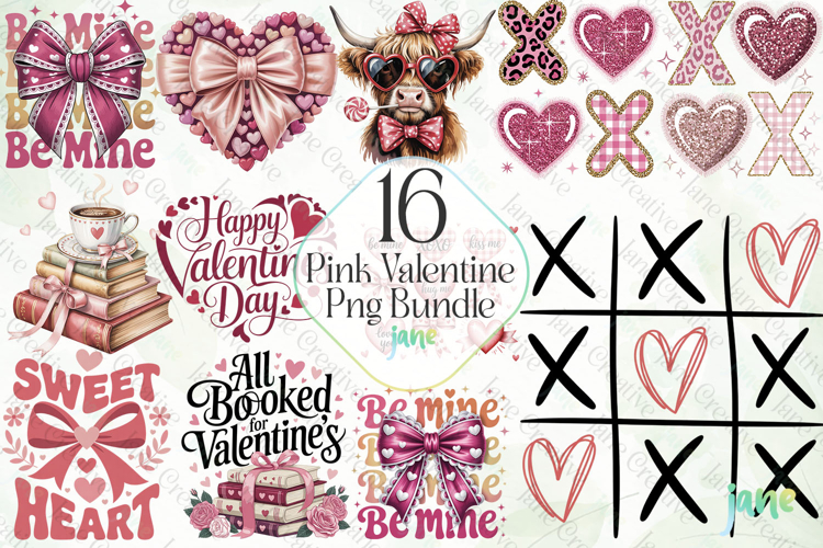 Pink Valentine Png Bundle