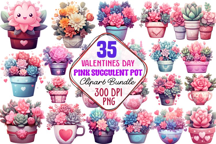 Watercolor Succulent Clipart Image 3