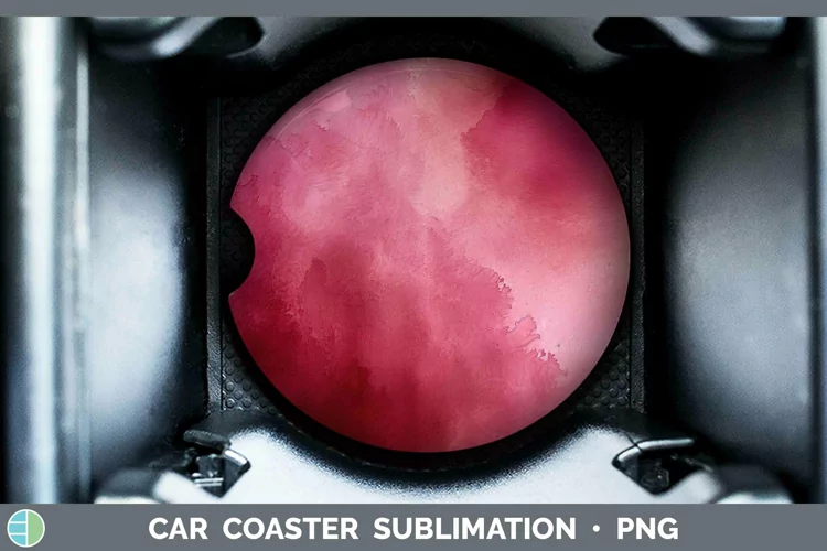 Pink Watercolor Car Coaster Sublimation Coaster Designs