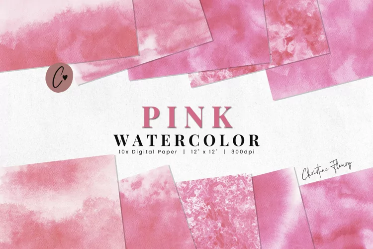 Pink Watercolor Sublimation Digital Paper