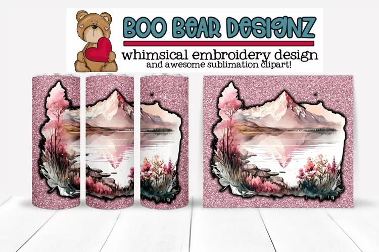 Pink Watercolor Sublimation tumbler design