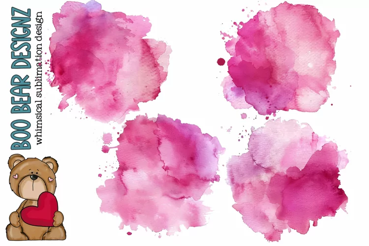 Watercolor Pink Splotch Clipart