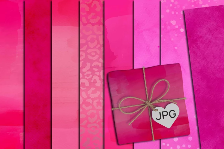 Pink Watercolor Valentine Digital Scrapbook Paper