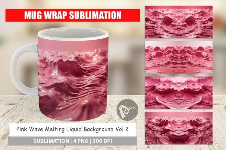 Mug sublimation design Pink Wave Liquid