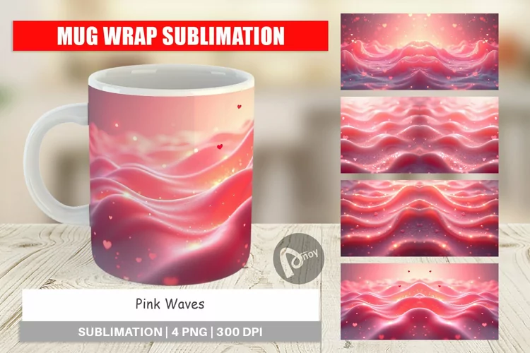Mug Wrap Pink Flow