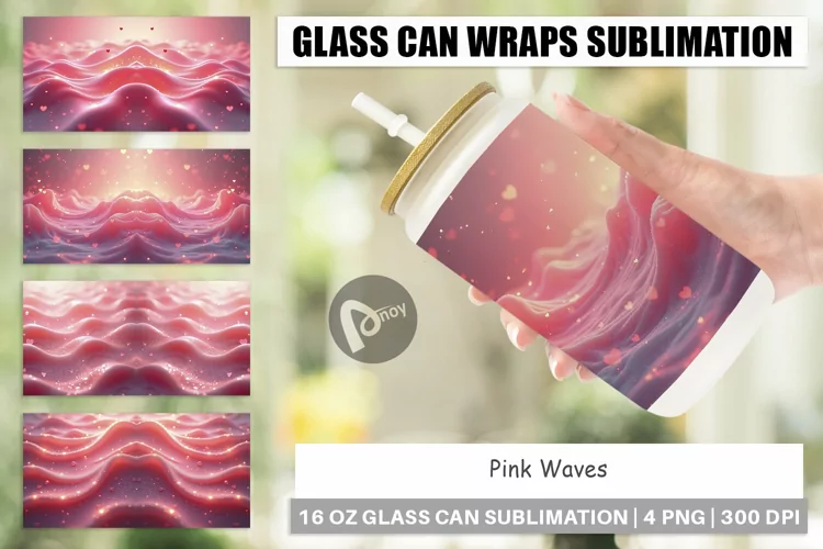 Glass Can Pink Flow