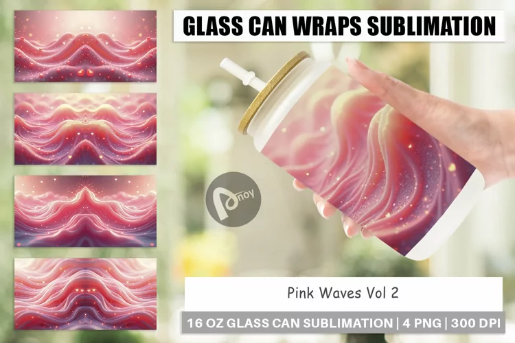 Glass Can Pink Flow