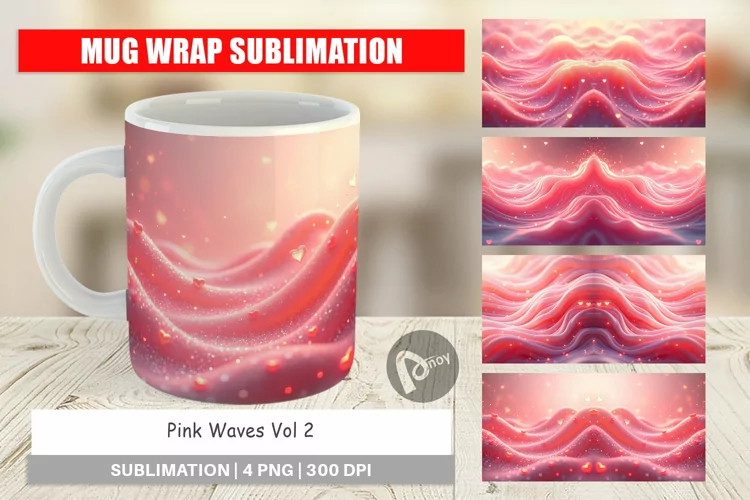 Mug Wrap Pink Flow