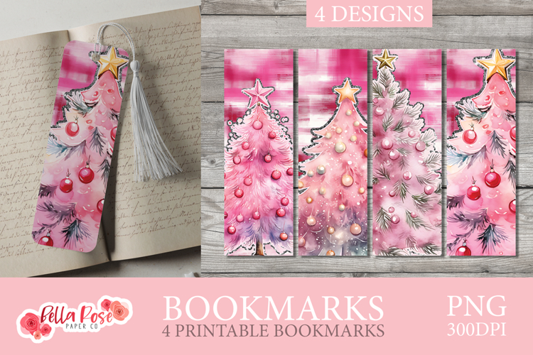 Pink Christmas | Christmas Printable Bookmarks