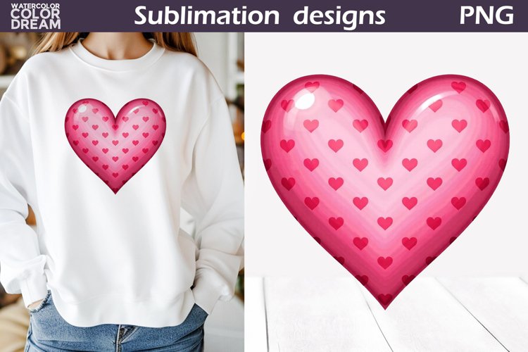 Pink Heart Clipart | Valentines Day Sublimation