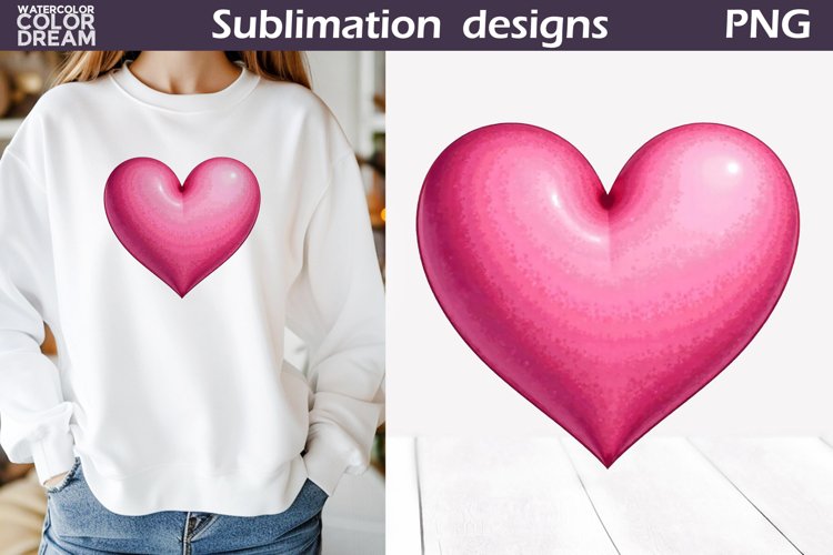 Pink Heart Clipart | Valentines Day Sublimation