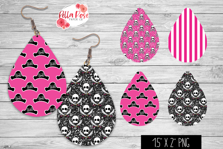 Pink Pirate | Punk | 4 Sets of Teardrop Earrings