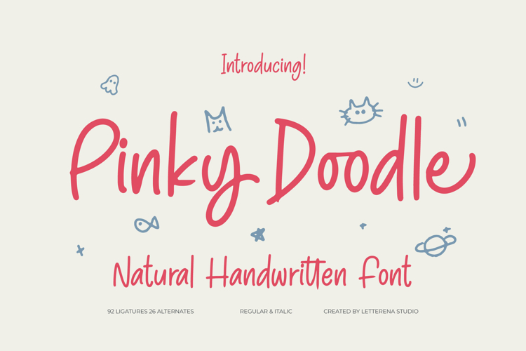 Pinky Doodle Natural Handwritten Font