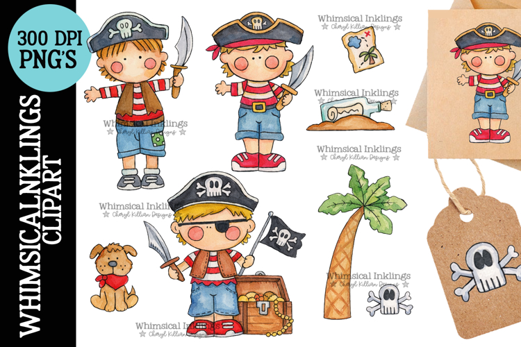 Pirate Pals Clipart |Pirate Sublimation Pirate DTF