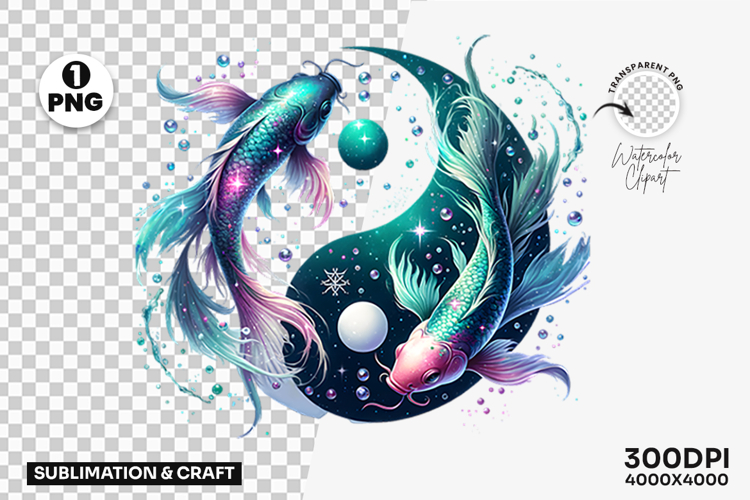 Pisces Fish Zodiac Astrology Horoscope PNG Sublimation