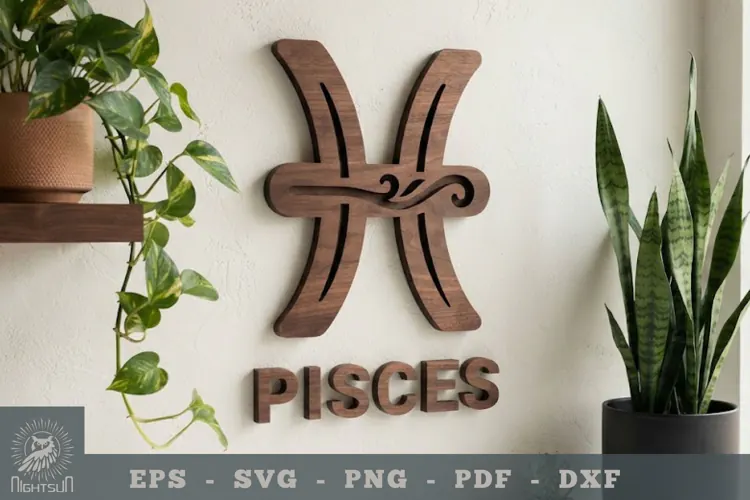 Pisces Zodiac Lasercut Wall Decor
