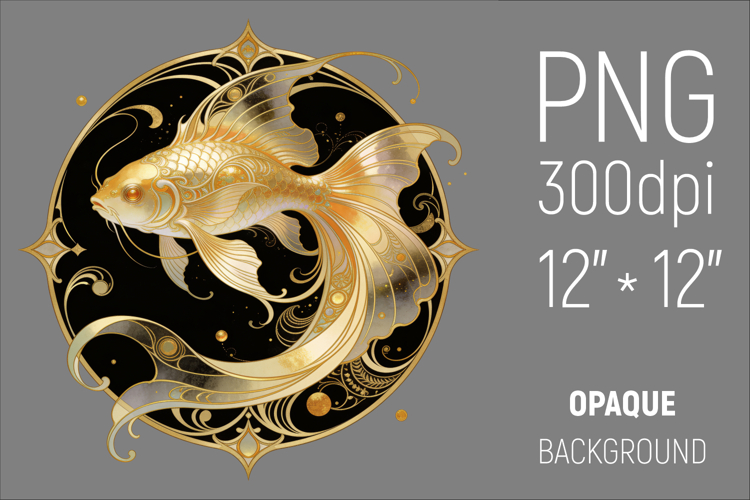 Pisces Zodiac Sign Clipart | Mystical Horoscope Illustr