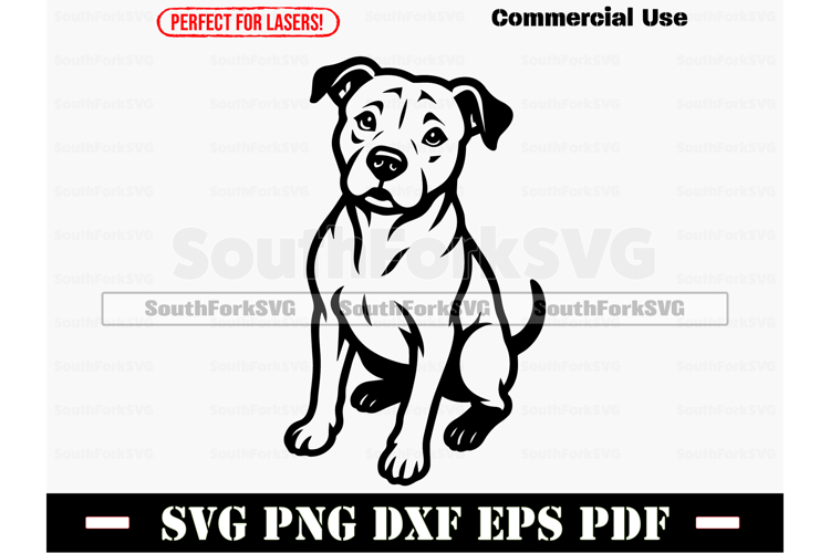 Pitbull Dog Begging SVG PNG DXF EPS PDF