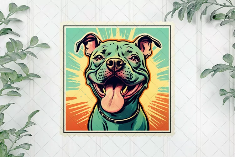 Dog Portrait Vintage Sublimation Clipart